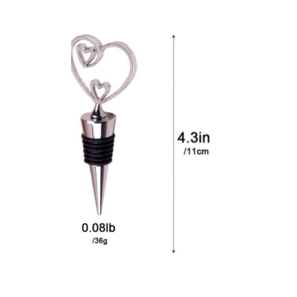Wine Stopper, Cute Heart Shape, Reusable Wine and Beverage Stopper - Picture 2 of 9